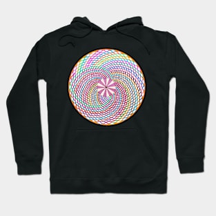 Handmade colored spiral mandala art Hoodie